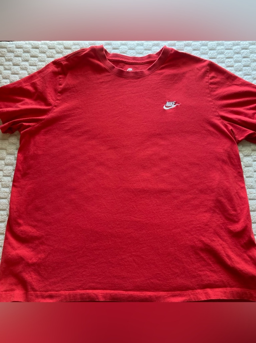 Nike Red Short Sleeve Crew Tee with White Logo XXL